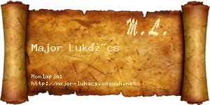 Major Lukács névjegykártya